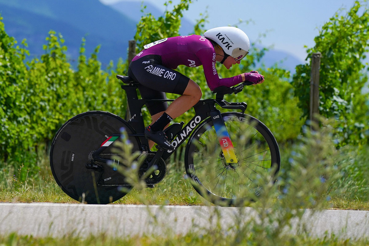 UAETeamADQ's tweet photo. In the ITT Italian Championship Sofia #Bertizzolo who participated with the Fiamme Oro military group, didn't have high expectations. Congratulation to the younger of @uaedevo_team Carlotta #Cipressi winning the title among the Under-23 and Federica #Piergiovanni bronze medal. https://t.co/4Slej3daDx