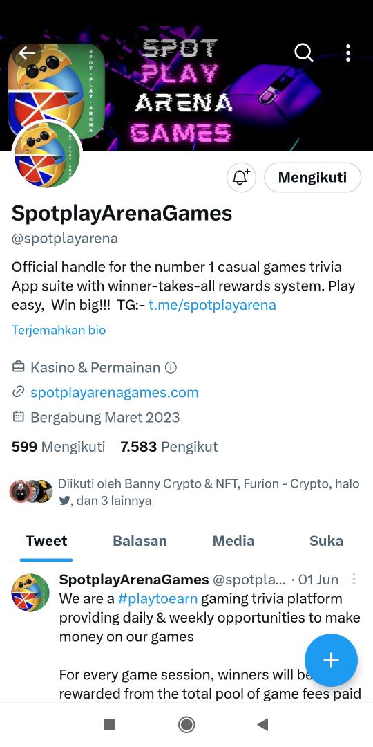 Susantoadi83's tweet photo. @CryptoKing4Ever @spotplayarena Done https://t.co/tw38UkcGru