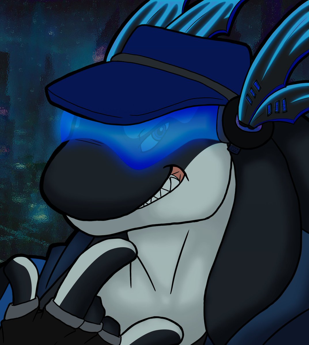 Managed to finish at least the profile pic for my Homebrew Shadowrun Character.

His name is Saffel O. Fohd, a orca meta human. Kinda inspired from Gang Orca from My Hero Academia XD