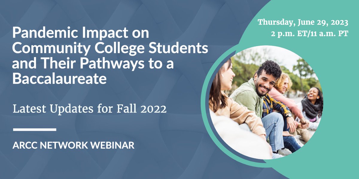 NISTS (@transfertweet) on Twitter photo Learn about the latest updates on transfer and mobility for community college students in the first webinar from the ARCC Network, led by <a href="/CommunityCCRC/">CCRC</a> the <a href="/NSClearinghouse/">National Student Clearinghouse</a> Research Center, and <a href="/UCDWheelhouse/">Wheelhouse, UC Davis</a>
ow.ly/sJH150OInGo
#ARCCNetwork #CCRecovery <a href="/IESResearch/">IES Research</a> Learn about the latest updates on transfer and mobility for community college students in the first webinar from the ARCC Network, led by <a href="/CommunityCCRC/">CCRC</a> the <a href="/NSClearinghouse/">National Student Clearinghouse</a> Research Center, and <a href="/UCDWheelhouse/">Wheelhouse, UC Davis</a>
ow.ly/sJH150OInGo
#ARCCNetwork #CCRecovery <a href="/IESResearch/">IES Research</a>