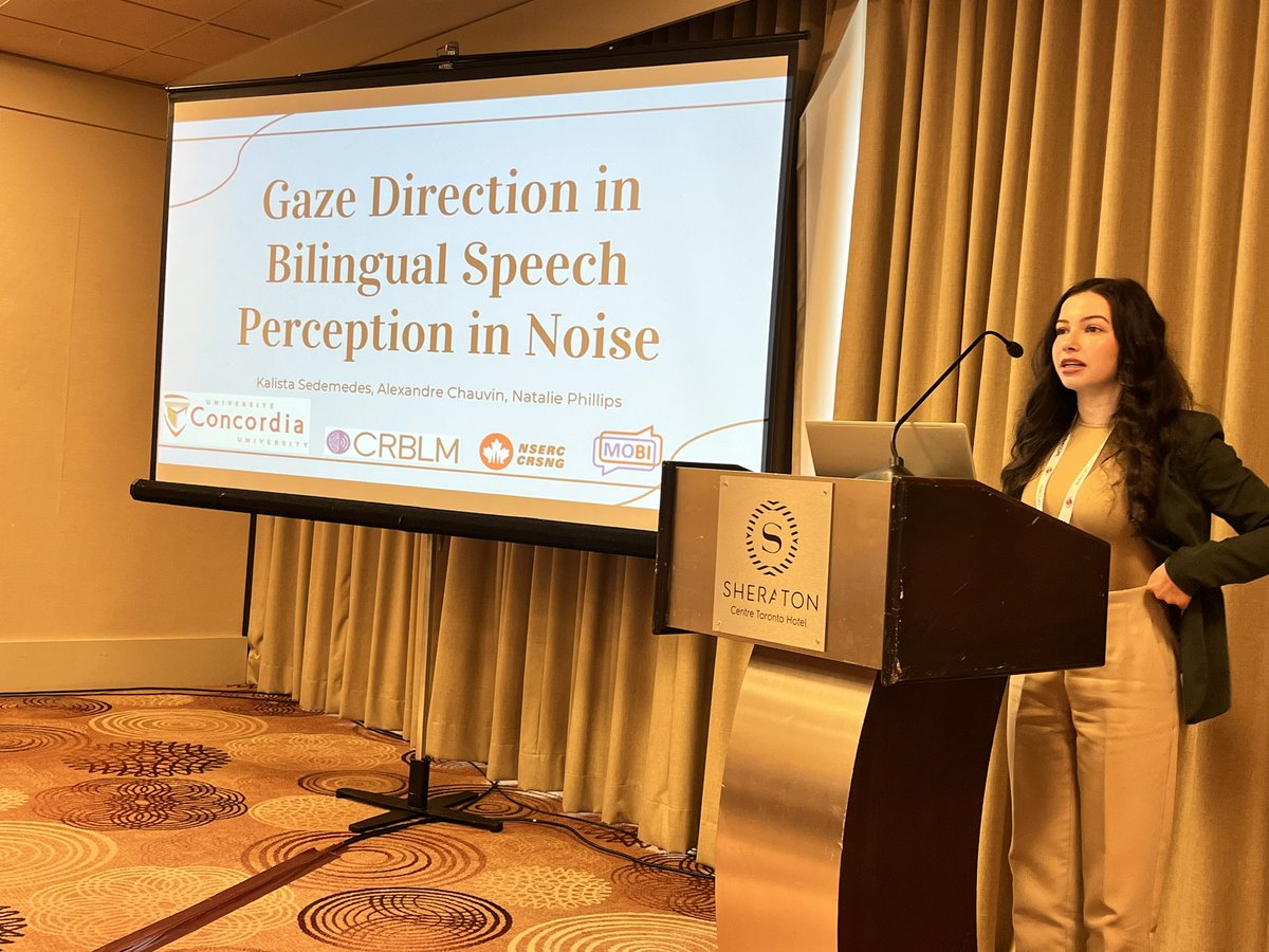 Our last talk was by Kalista Sedemedes on gaze direction in bilingual speech perception in noise!