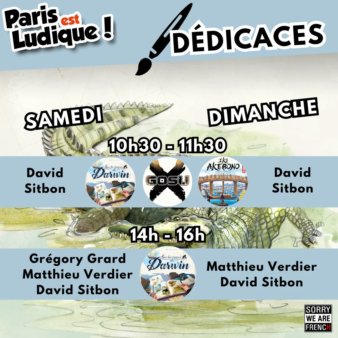 srywearefr's tweet photo. 🎲 C’est bientôt l’heure de Paris est Ludique !
Venez nous retrouver et jouer avec notre équipe sur le stand 8 les 1ᵉʳ et 2 juillet !
- Avec des dédicaces des auteurs de Sur les Traces de Darwin @grard_gregory @stfrantic 
- Et plein d'autres choses 😉 

@ParisestLudique https://t.co/FajgpWgNu0