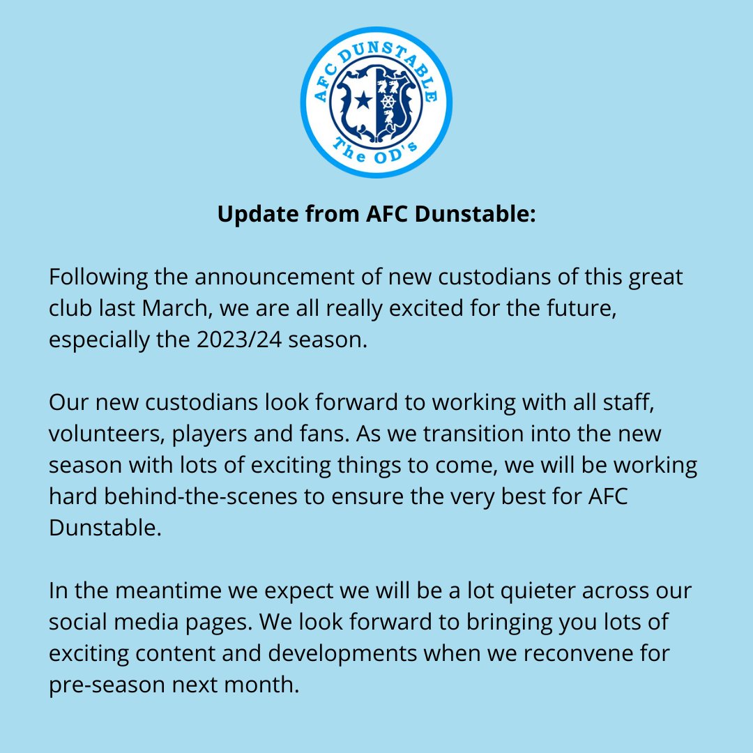 A Message from AFC Dunstable