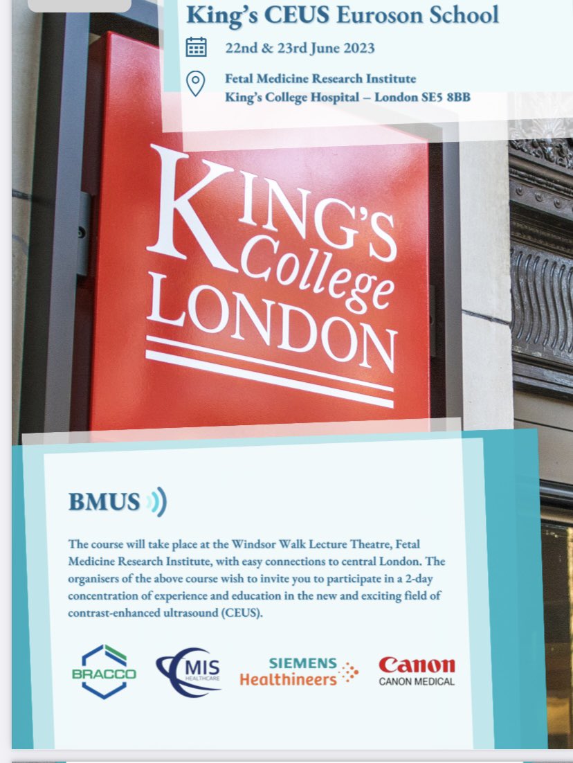 LondonGirl801's tweet photo. Brilliant 2 days of learning and being inspired. Thank you to all those who presented #ultrasound #KingsNHSTrust #Eurosonschool #ceus  #bracco #CannonUltrasound #SiemensHealthineers 
#MISUltrasound https://t.co/alJClWPQ6i