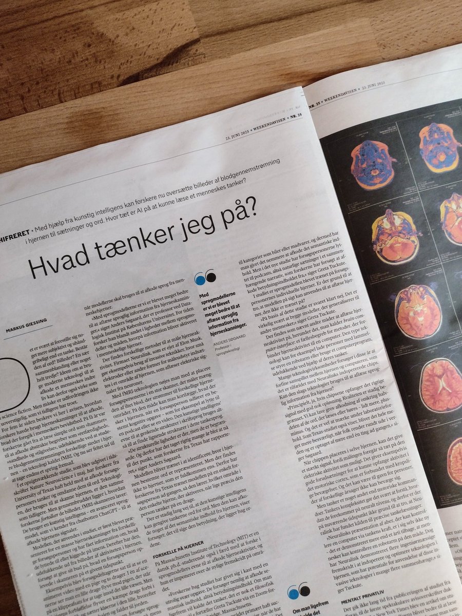 Markus Giessing (@giessingmarkus) on Twitter photo I denne uges <a href="/weekendavisen/">Weekendavisen</a> skriver jeg om "tankelæsninger", hvilket jeg har forsøgt at blive klogere på med hjælp fra Anders Søgaard (KU) og <a href="/GretaTuckute/">Greta Tuckute</a> (M.I.T.), der begge forsker i det kuriøse emne. I denne uges <a href="/weekendavisen/">Weekendavisen</a> skriver jeg om "tankelæsninger", hvilket jeg har forsøgt at blive klogere på med hjælp fra Anders Søgaard (KU) og <a href="/GretaTuckute/">Greta Tuckute</a> (M.I.T.), der begge forsker i det kuriøse emne.