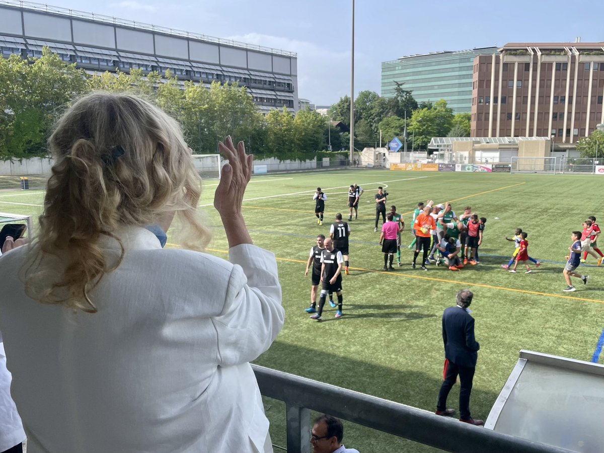 UN_Valovaya's tweet photo. Thanks @QatarMission_Ge for this year’s “Sport for Peace, Human Rights &amp; Development” football tournament. Participants showcased the universal language of sports, which unites &amp; empowers people, and promotes solidarity, tolerance &amp; mutual respect. Congrats to our @UNGeneva team. https://t.co/MumxQ9V0pD