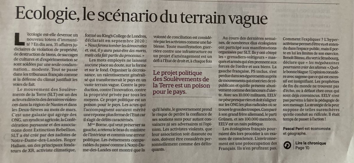 « Oui nous ferons tomber les démocraties ». Roger Hallam co-fondateur de Extinction Rebellion est  clair. Nous ne devons nous faire aucune illusion sur l’objectif des prétendus activistes climatiques. Aujourd’hui dans ⁦<a href="/LesEchos/">Les Echos</a>⁩