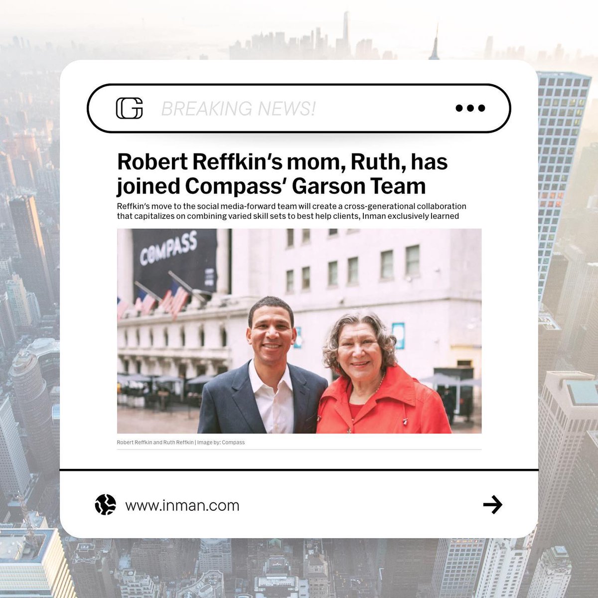 ryangsellsnyc's tweet image. Beyond excited to welcome @RuthReffkin to the Garson team!

Ruth, I’m be part of the next chapter in your career and we’re just getting started... #AgentsOfCompass