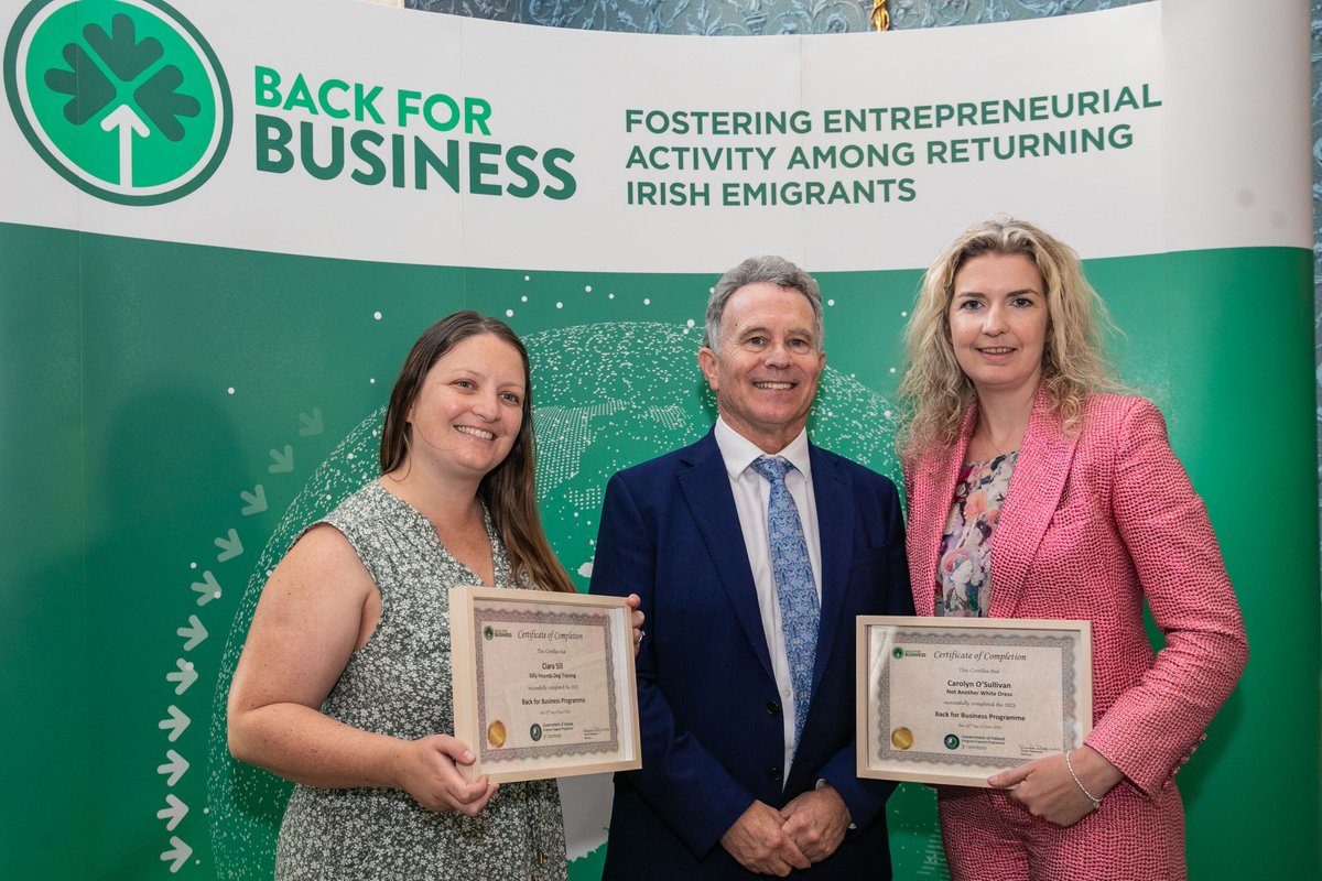 Carolyn O'Sullivan (@carolynosull) on Twitter photo I am pleased to have just completed <a href="/BackforBusiness/">BackforBusiness</a>, a programme created by the <a href="/dfatirl/">Irish Foreign Ministry</a> to support returning or recently returned Irish emigrants who have a business idea.
Register your interest here for the next season lnkd.in/emEXiefb I am pleased to have just completed <a href="/BackforBusiness/">BackforBusiness</a>, a programme created by the <a href="/dfatirl/">Irish Foreign Ministry</a> to support returning or recently returned Irish emigrants who have a business idea.
Register your interest here for the next season lnkd.in/emEXiefb