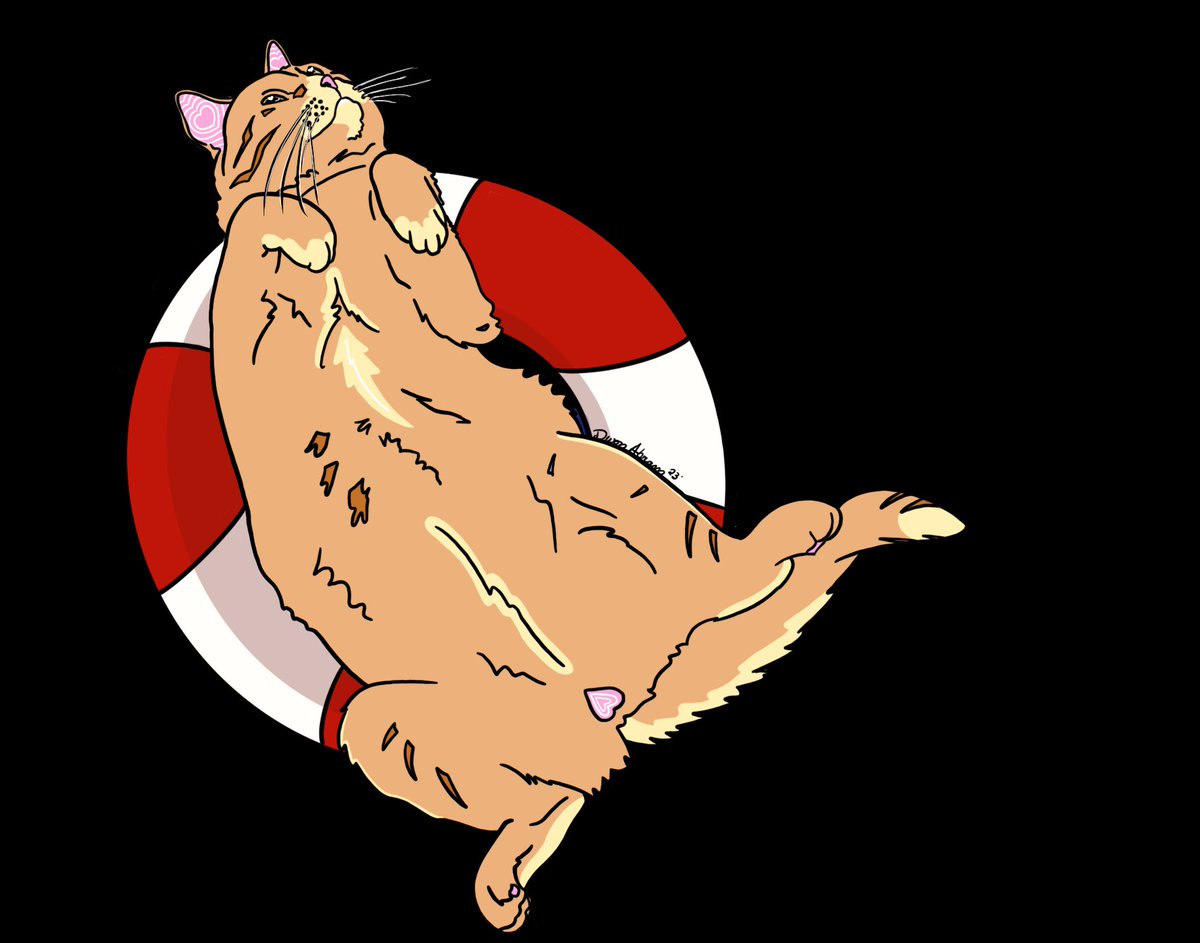 mushroombugg's tweet image. Do you like floatation devices because I do. Available as stickers in my shop #redbubbleartist #catsofinstagram #floaty #fridaymorning  #stickers