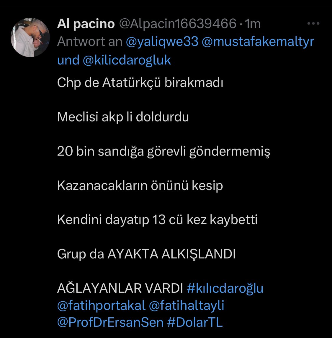 Alpacin16639466's tweet photo. #hayalibilegüzel  ARTIK KILIÇDAROĞLU NA OY MOY VERMEM FATİH BEY ASLA https://t.co/pIIyDnDqXD