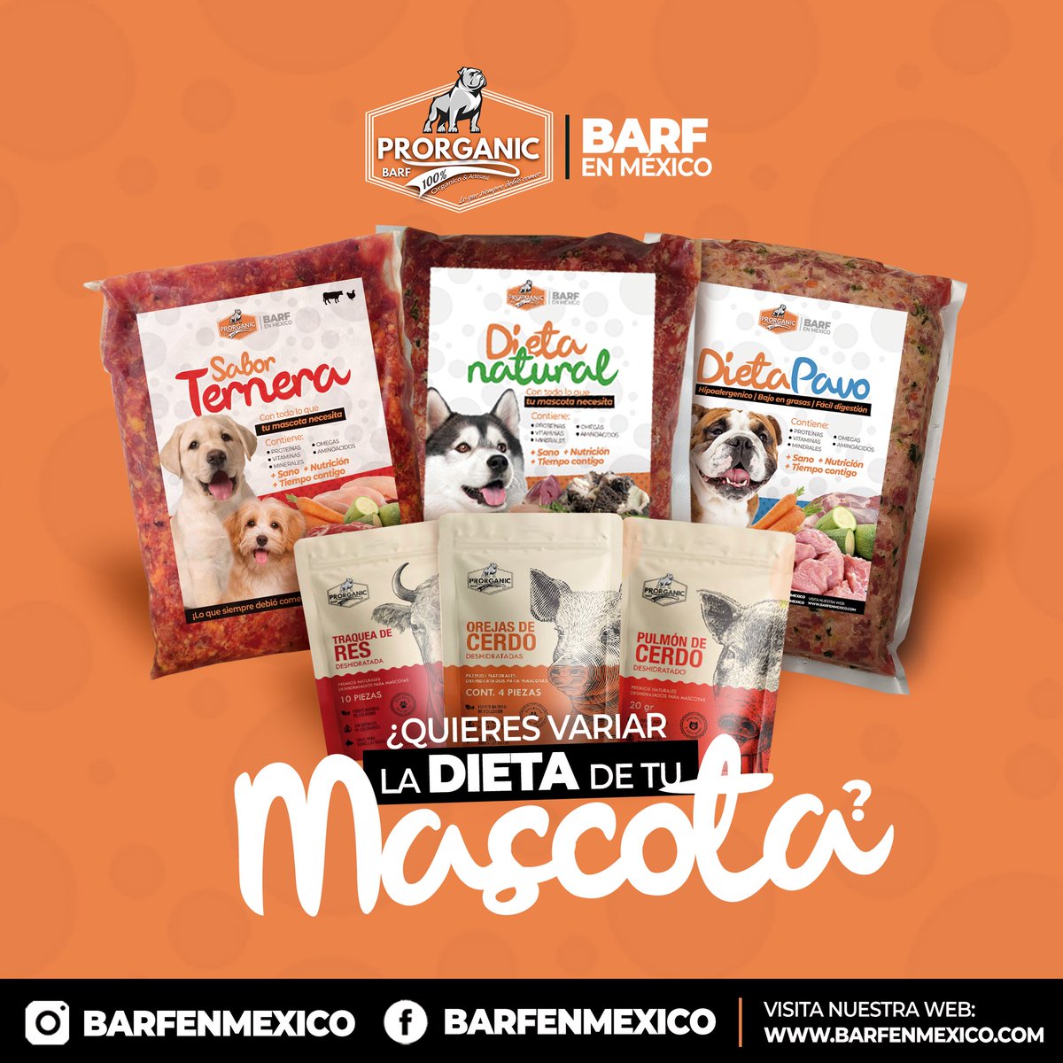 BARFenMexico's tweet photo. ¡Bienvenidos a la comunidad de amantes de las mascotas de PRORGANIC BARF! Aquí encontrarás todo lo que necesitas para alimentar a tu perro de manera saludable y natural. #MascotasSaludables https://t.co/WJZG80z2VN