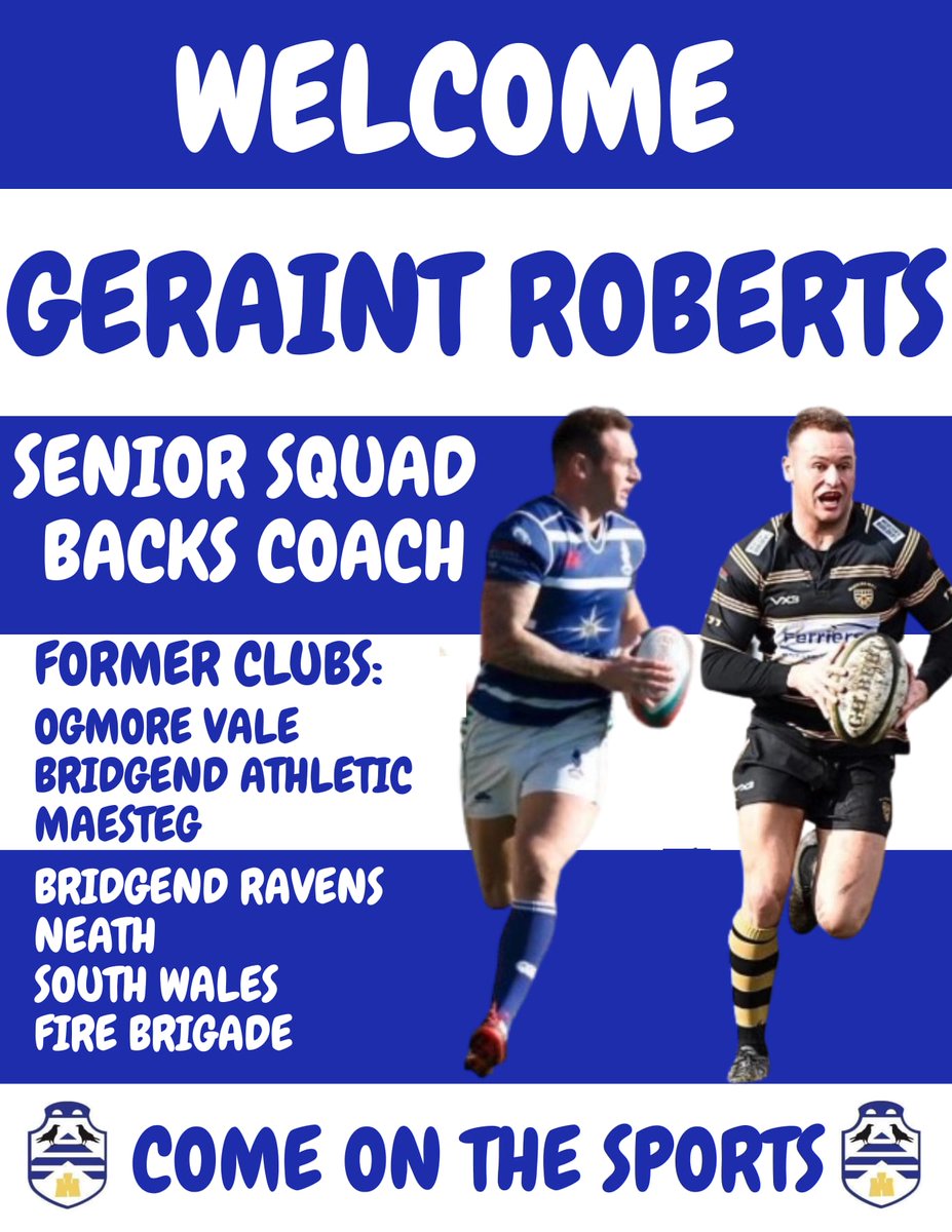 📣 Senior Coaching Announcement 

Welcome Geraint Roberts who joins us in the role of Senior Squad Backs Coach. 

Geraint has a distinguished playing career at the highest level on his CV.

We wish Geraint all the best for the coming season.

🔵⚪️

#cots