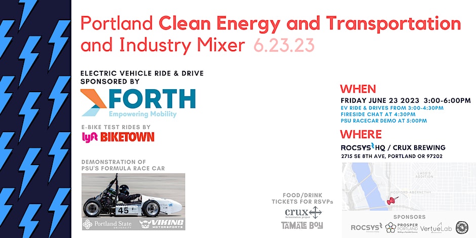 Event Reminder!! 

eventbrite.com/e/portland-cle…

This is a showcase of homegrown sustainability efforts, the opportunity to test drives EVs and e-bikes, and an excuse to indulge in Crux brews. This is a casual event and open to all, including +1s. Come by to learn and share.