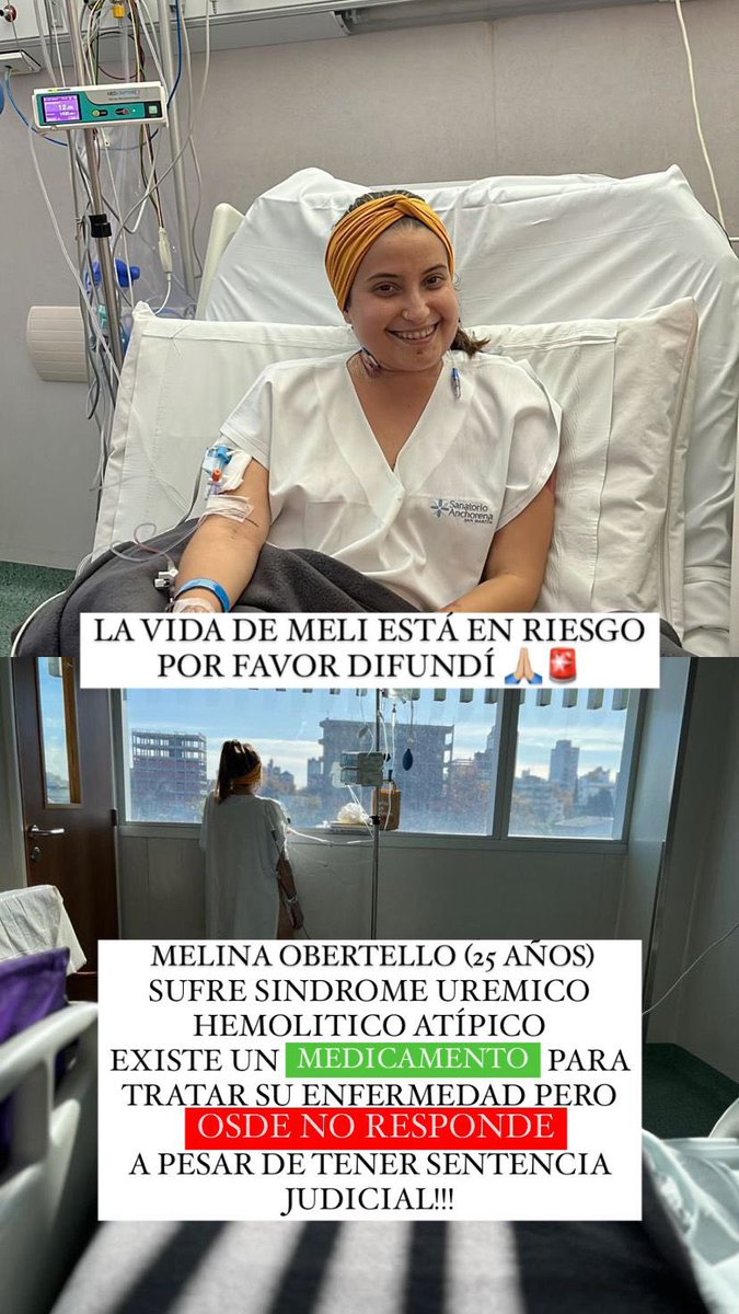 EluFusca's tweet photo. 🚨🚨DIFUNDIR POR FAVOR🚨🚨
 
Melina era sana.  El 30/5 ingresó muy grave con una hemorragia alveolar 
por la cual estuvo en coma y con respirador. Meli recibió varios tratamientos pero el Eculizumab es lo que necesita. 
Hay sentencia judicial pero el medicamento aún no lo recibe. https://t.co/5szcewKdvR