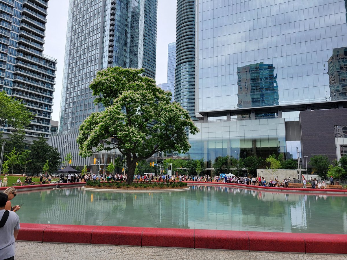 WaterfrontTO's tweet image. Lots of people out to celebrate the opening of Love Park today!