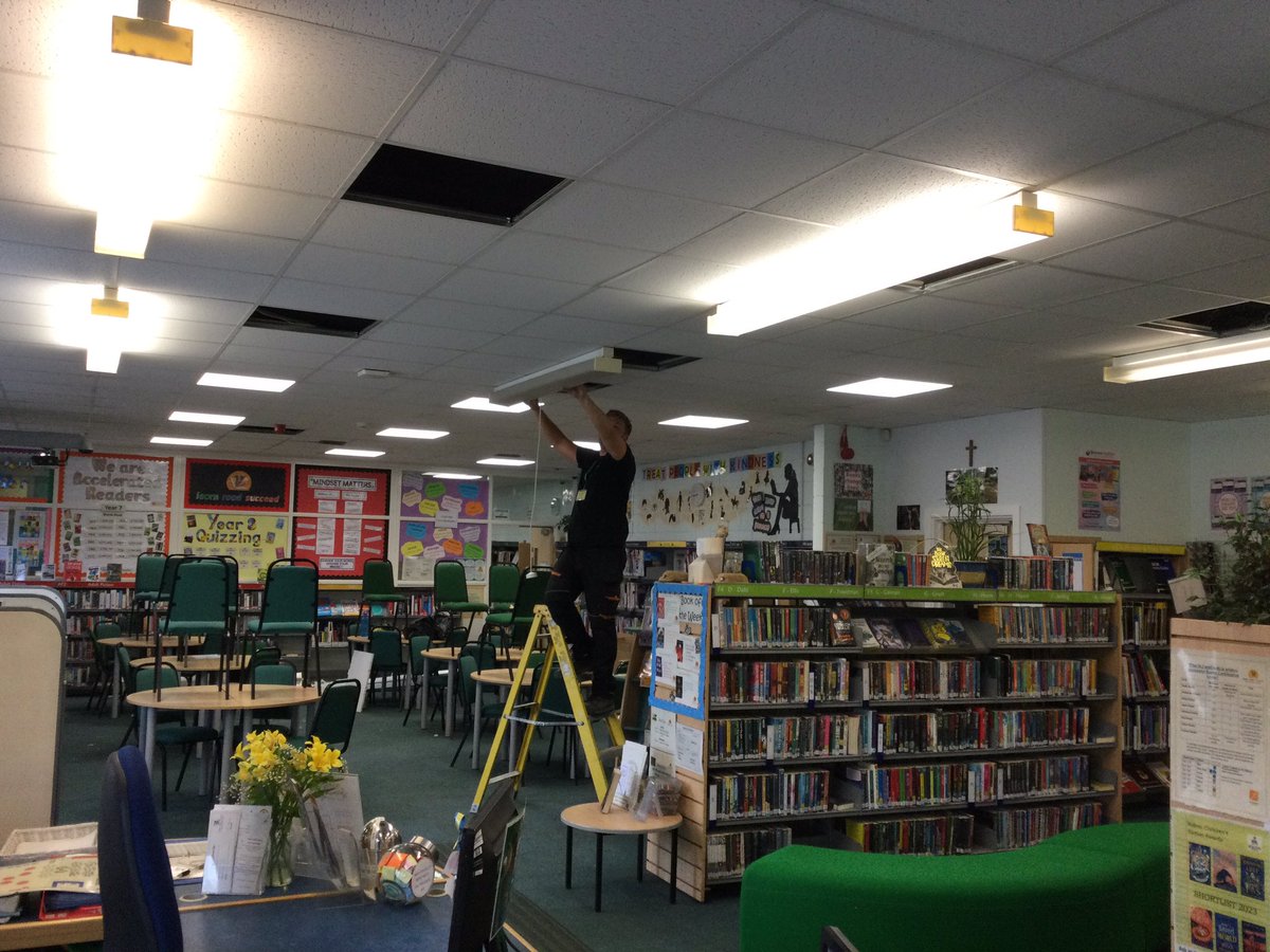 CanonSladeLib's tweet image. Thrilled with the new lighting in the library @CanonSlade super comments from the students visiting this afternoon. #lovelibraries #lightingefficiency Invest in libraries it does make a difference.