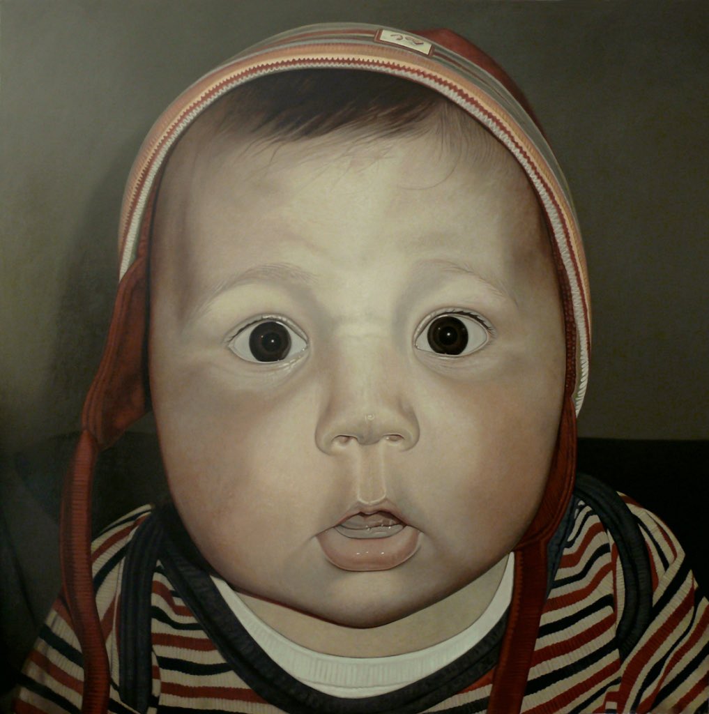 #InternationalPortraitDay “Milagro” oil on canvas 200×200 cm 2005 | selected in the short list of BP Portrait Award 2006, National Portrait Gallery, London | private collection, The Netherlands #baby #portraits #artcollection