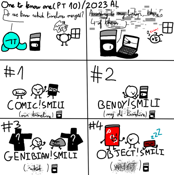 SmiliComic's tweet photo. One to know one (part 10)
COMICS ARE BACK! Sorry for the short hiatus, I am planning to end this part of the comic before I go on my summer break!
THERE'S FOUR TIMELINES?!
#Smili #Comic https://t.co/67qTu0SLFw