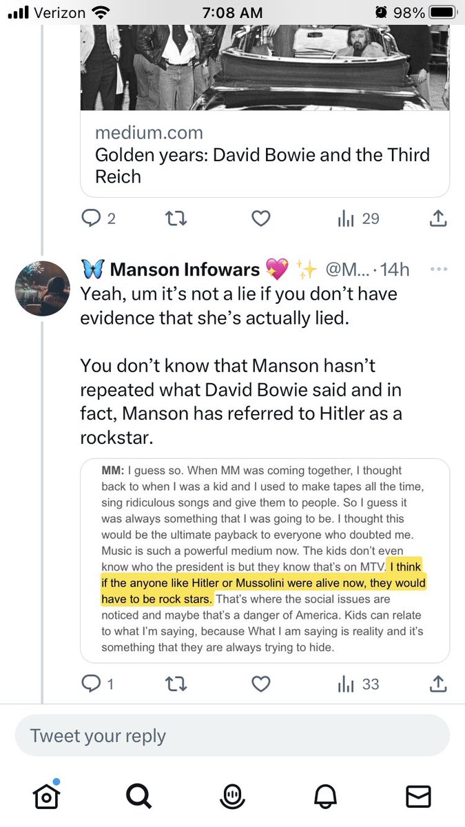 KelWolfenstein's tweet photo. @MarilynMansonU1 I’m willing to believe that she’s an adult, with or without those credentials.  I just think she has an issue with nuance or anything that contradicts her views.  I always try to be as respectful as possible when talking with her, but she gets somewhat heated a lot of the time. https://t.co/TALLwrcdZw