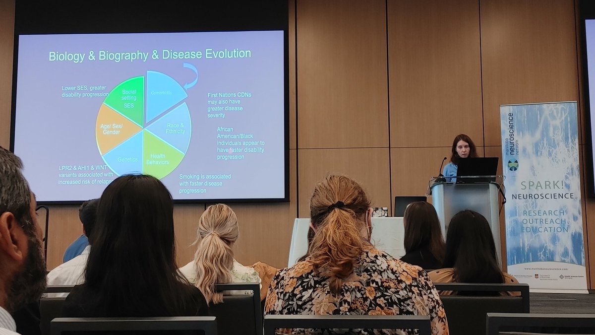 📢 Superstar Dr Ruth Ann Marrie @UM_RadyFHS #multiplesclerosis #MNN2023 @manitobaneuro @MB_MSResearch 
🤔does comorbidity affect relapse?
🔬CombiRX Trial
✅Dyslipidemia impacts MS relapse
✅comorbidities impact MS through disease course - tx comorbidity may improve dx course