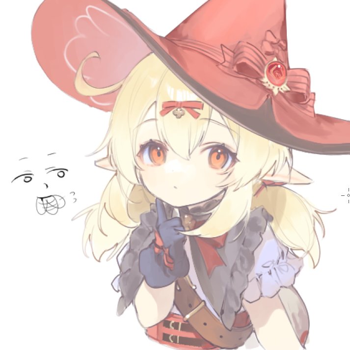 klee (genshin impact) 1girl hat pointy ears witch hat gloves blonde hair twintails  illustration images