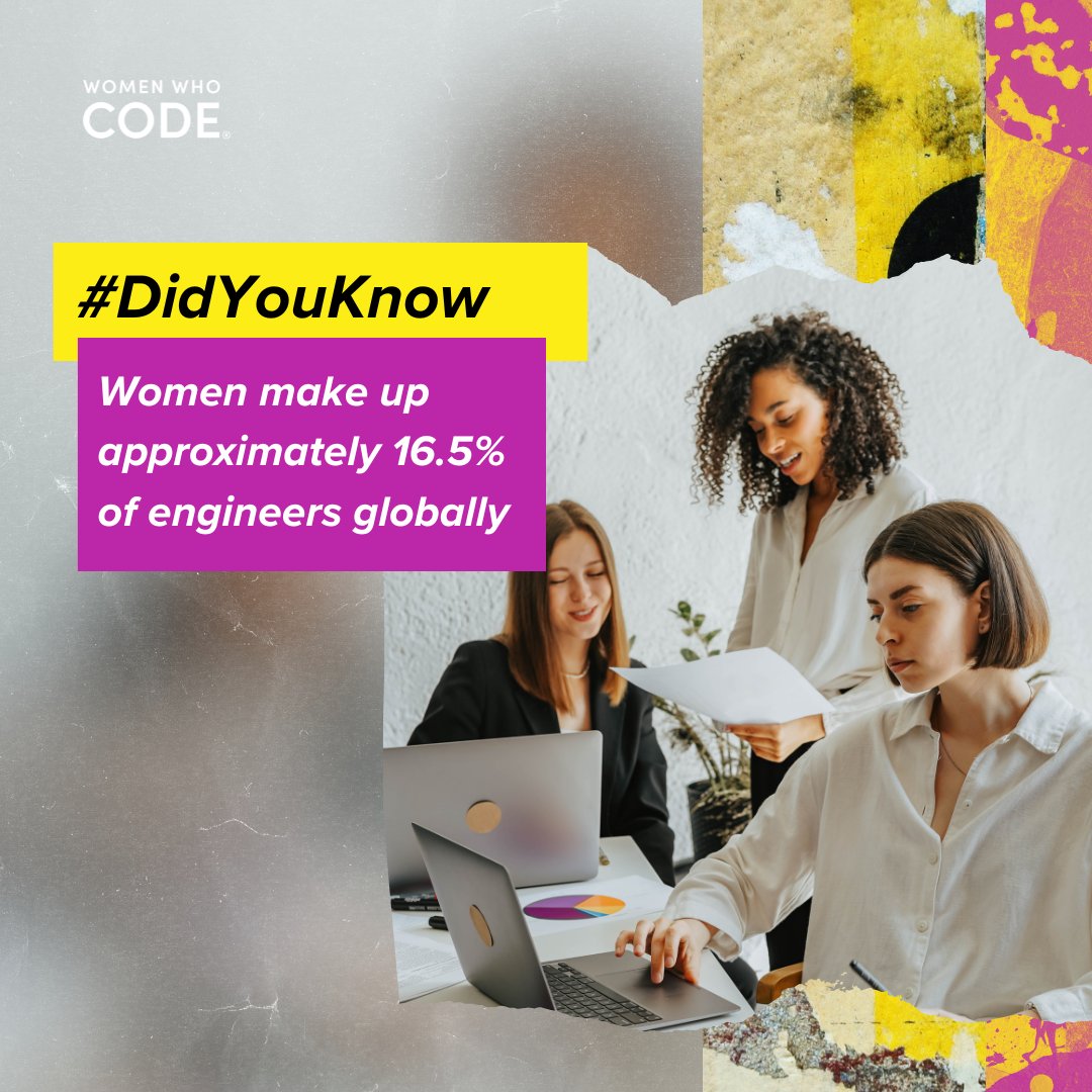 #DidYouKnow that women make up approximately 16.5% of engineers globally?

#WWCode sees you, praises you, and continues to fight for more space for you in engineering. Women belong in tech as much as anyone else.🔩⚡

#WomensEngineeringDay
#WomenWhoCode
#WomenInTech
#WomenInSTEM