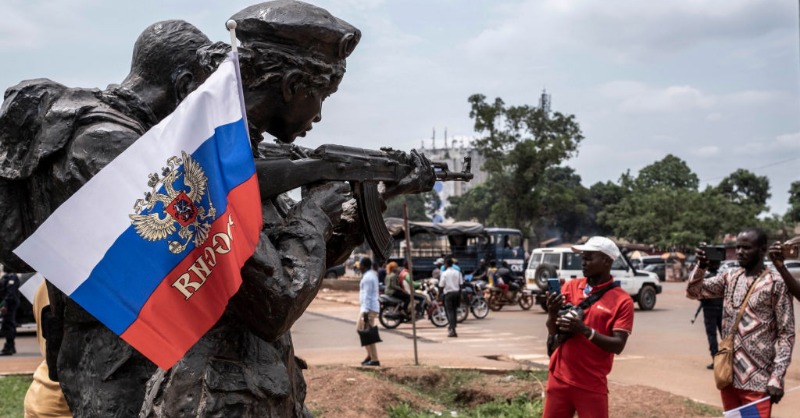 ADFmagazine's tweet photo. Russia pays local African influencers to distribute their message.