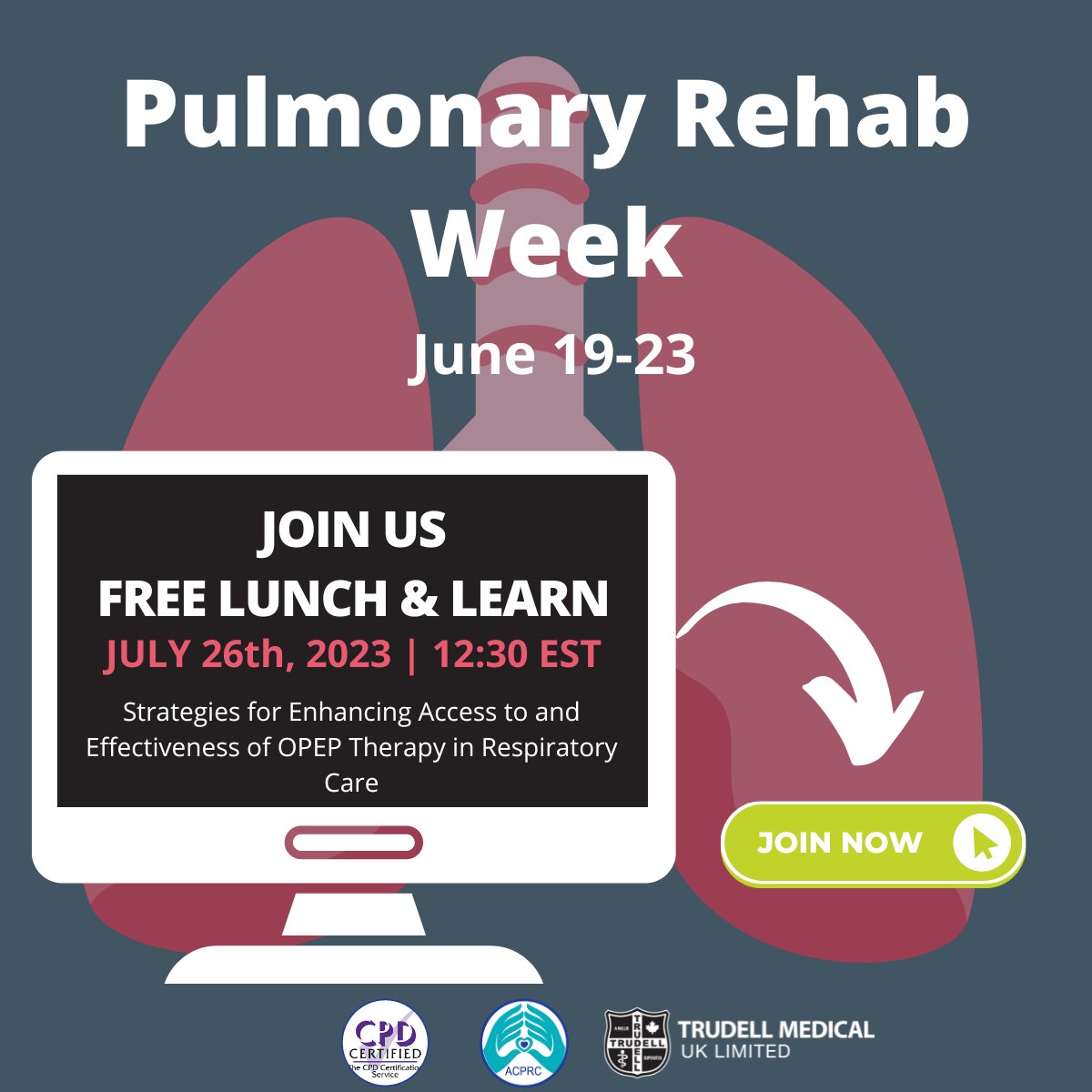 In honor of Pulmonary Rehab week in the UK, we are hosting a FREE webinar to discuss the effectiveness of OPEP therapy in Respiratory Care. Join us on July 26th to learn more! #pulmonaryrehabweek #loveyourlungs #respisbest Sign Up Now! us06web.zoom.us/webinar/regist…