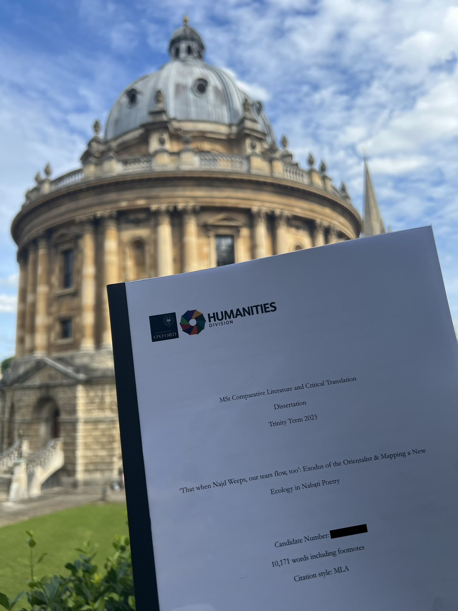 جود الذكير on X: &ldquo;Submitted my dissertation @UniofOxford! I use 