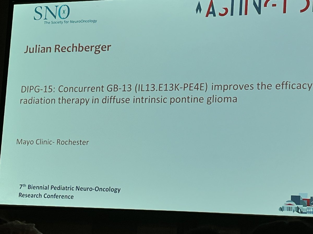 Excited to have our collaborative research on GB13 as a #DMG treatment shared by Julian Rechberger #SNOPeds #DIPG