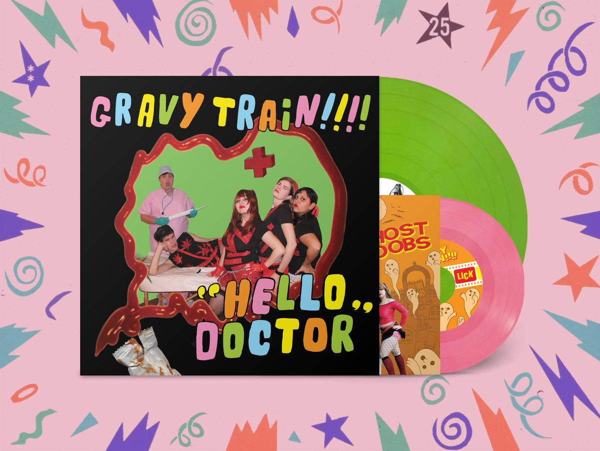 It's finally here! Gravy Train!!!! 's 'Hello Doctor' LP + 'Ghost Boobs' EP bonus 7' (20TH ANNIVERSARY Deluxe Reissues) are available NOW! pocp.co/hello-doctor