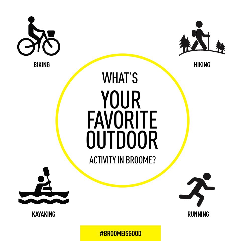 What’s your favorite outdoor activity in Broome?

•Kayaking
•Running
•Hiking
•Biking
•Other

Let us hear it Broome! 

#prideofplace #happysunday #enjoytheweekend #broomeisgood #communitytalk #community #outdoorliving #activeliving