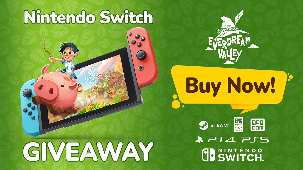 🦙SWITCH GIVEAWAY 🐮

To celebrate the launch of Everdream Valley on Nintendo Switch, we're gifting a lucky follower a new Nintendo Switch console!

How to enter: 
1) Follow @EverdreamValley
2) ❤️ this tweet
3) RT this tweet

Be sure to tag a friend! 

#switch #nintendoswitch…