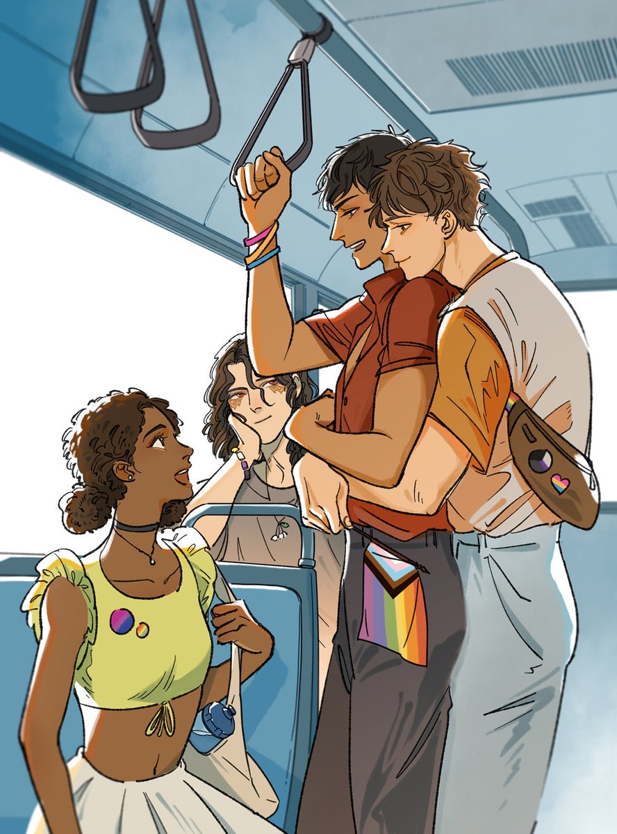 dark skin multiple boys shirt brown hair train interior bag midriff  illustration images