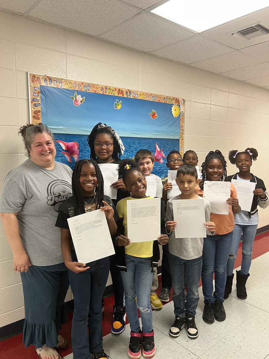 3rd grade students <a href="/cburgelem/">ChildersburgElem</a> participated in #GovernorIveysReadingChallenge by writing a letter to the Governor about their favorite summer reads. <a href="/GovernorKayIvey/">Governor Kay Ivey</a> <a href="/TCBOE/">Talladega Co Schools</a> <a href="/TcboeE/">TCBOE Elem Ed</a> <a href="/donita_hicks/">Donita Hicks</a> #AlabamaReads