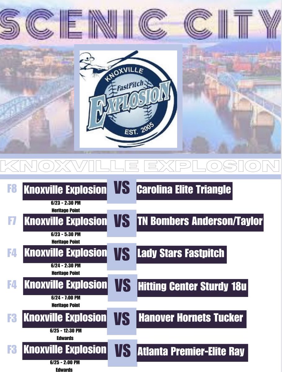 Rain has cleared. Updated schedule. Let’s play!
<a href="/GoMocsSB/">Chattanooga Softball</a> <a href="/ETSUSoftball/">ETSU Softball</a> <a href="/GovsSB/">Austin Peay Softball</a> <a href="/FurmanSoftball/">Furman Softball</a> <a href="/BelmontSoftball/">Belmont Softball</a> <a href="/TTU_Softball/">Tennessee Tech Softball</a> <a href="/JURoyalsSB/">Johnson University Softball</a> <a href="/LMU_Softball/">LMU Softball</a> @KingUSoftball <a href="/LeeUSoftball/">Lee Univ Softball</a> <a href="/TusculumSB/">Tusculum Softball</a> <a href="/MilliganBuffsSB/">Milligan University Softball</a> <a href="/AgnesScottSB/">Agnes Scott Softball</a> <a href="/SoftballSewanee/">Sewanee Softball</a> <a href="/RoaneStSoftball/">Roane State Softball</a>