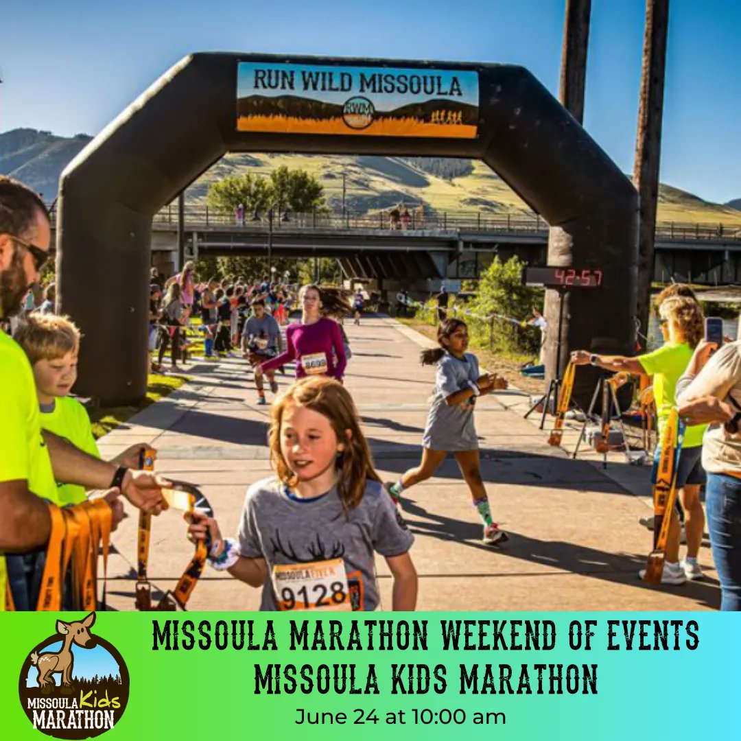 🦹🏽‍♀️🦸🏽‍♀️ It's time to be super!🦹🏽‍♀️🦸🏽‍♀️

On the docket of events during the weekend- the Missoula Kids Marathon! Join us on Saturday, June 24 at 10:00 am. The Missoula Kids Marathon is a non-competitive and non-timed 1.2 mile run. 

🦸🏽‍♀️For more info: buff.ly/3P13jqK