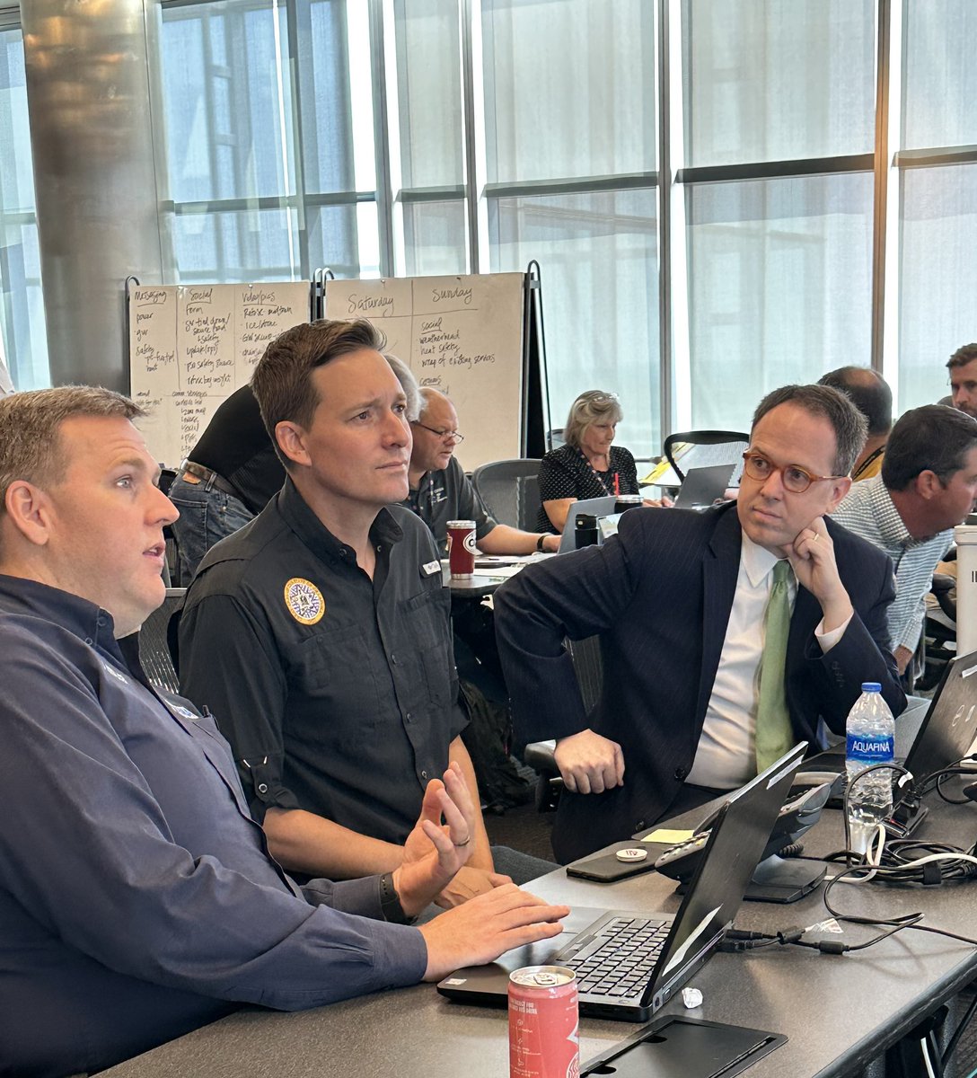 I appreciate <a href="/GovStitt/">Governor Kevin Stitt</a> and <a href="/LtGovPinnell/">Lt. Governor Matt Pinnell</a> spending time in our emergency operations center this morning for briefings on the coordinated disaster response. Grateful for support from state agencies, including <a href="/OKDOT/">Oklahoma Department of Transportation</a> which is working in the field with city crews to remove debris.