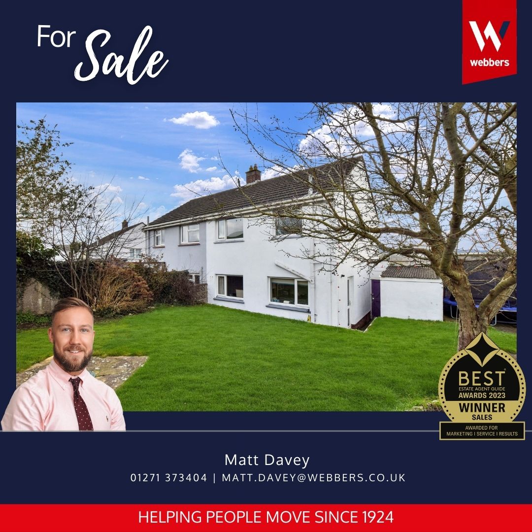 Spacious family home🤗

3 bed home with off road parking, a good size rear garden & a far reaching outlook
EPC D | CTax A | Freehold

📍Barnstaple 💷 Guide Price £220,000

📞 01271 373404

🌐 ow.ly/xx6z50OVufM

#WebbersEstateAgents #ProudGuildMember #FeefoTrusted