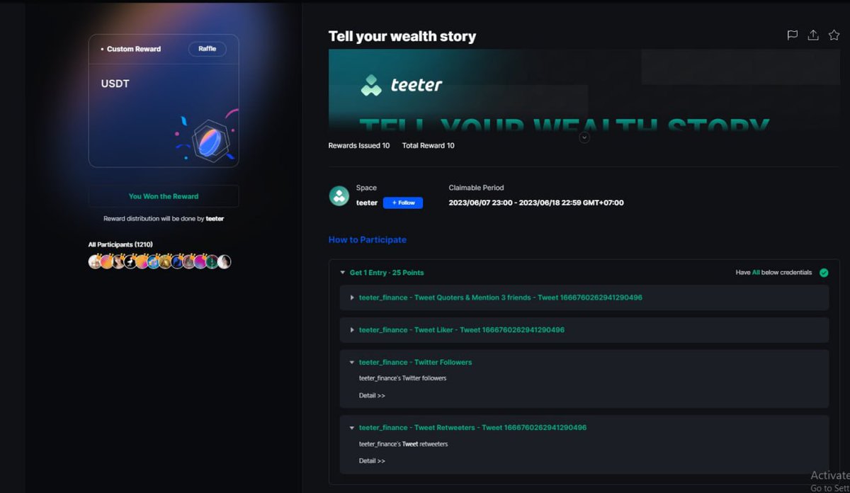 jraichi01's tweet photo. @teeter_finance I won. my wallet: 0xb7FE07362456039625d7a586741c45365BcA3494 https://t.co/iuBVFuL37U