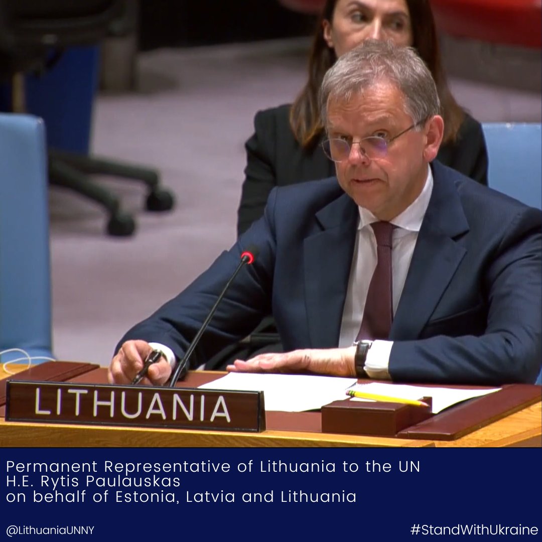 🇱🇹🇱🇻🇪🇪at #UNSC:
🔻@WorldBank,@UN,@EU_Commission▶️due to #Russia's war ~$4⃣1⃣1⃣billion needed to reconstruct #Ukraine 
🔻🇷🇺must provide access to humanitarian aid,incl areas affected by #KakhovkaDam destruction
🔻🇷🇺must allow #BlackSeaGrainInitiative to operate at max potential