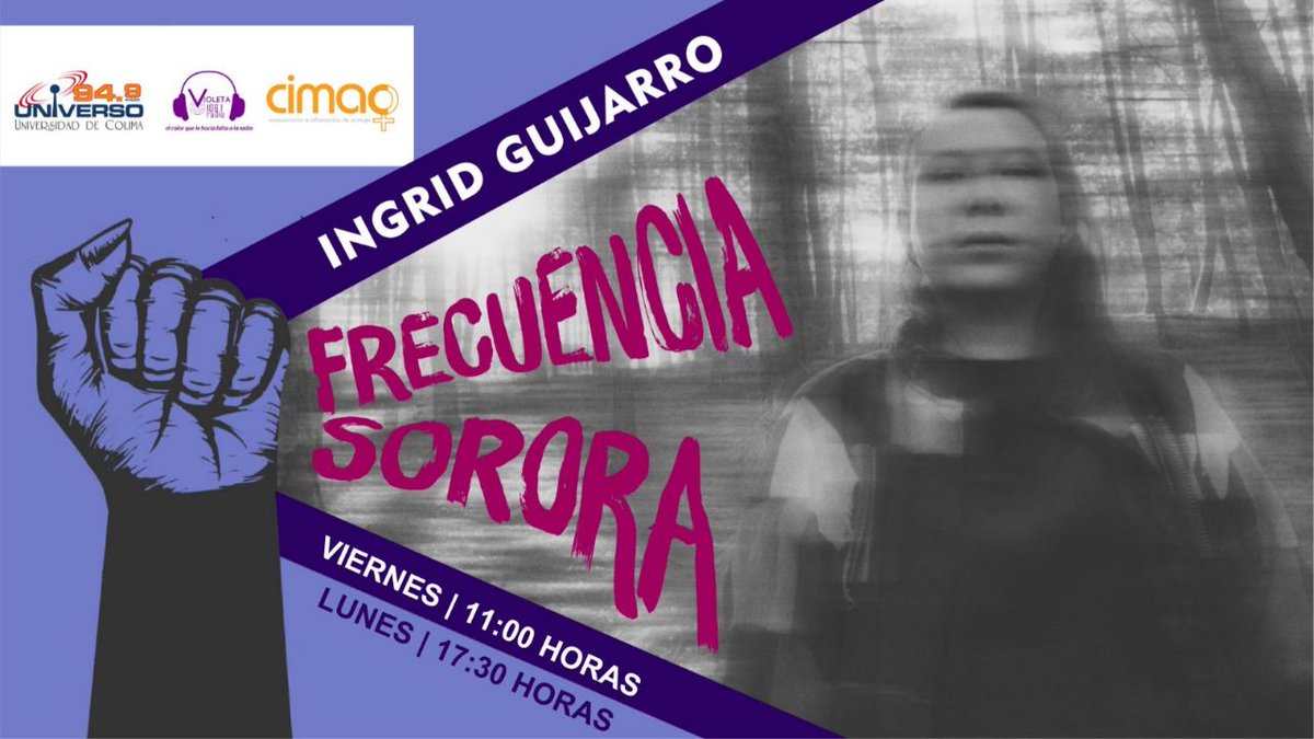 Ingrid Guijarro es una talentosa cantante y compositora mexicana originaria de Jalisco, escucha su trayectoria en Frecuencia sorora 🎼 ✊

🗓 viernes 11 am ~ lunes 5:30 pm
📻 106.1 FM en CDMX o violetaradio.org
#PeriodismoFeminista #MujeresPeriodistas #CIMACRadio