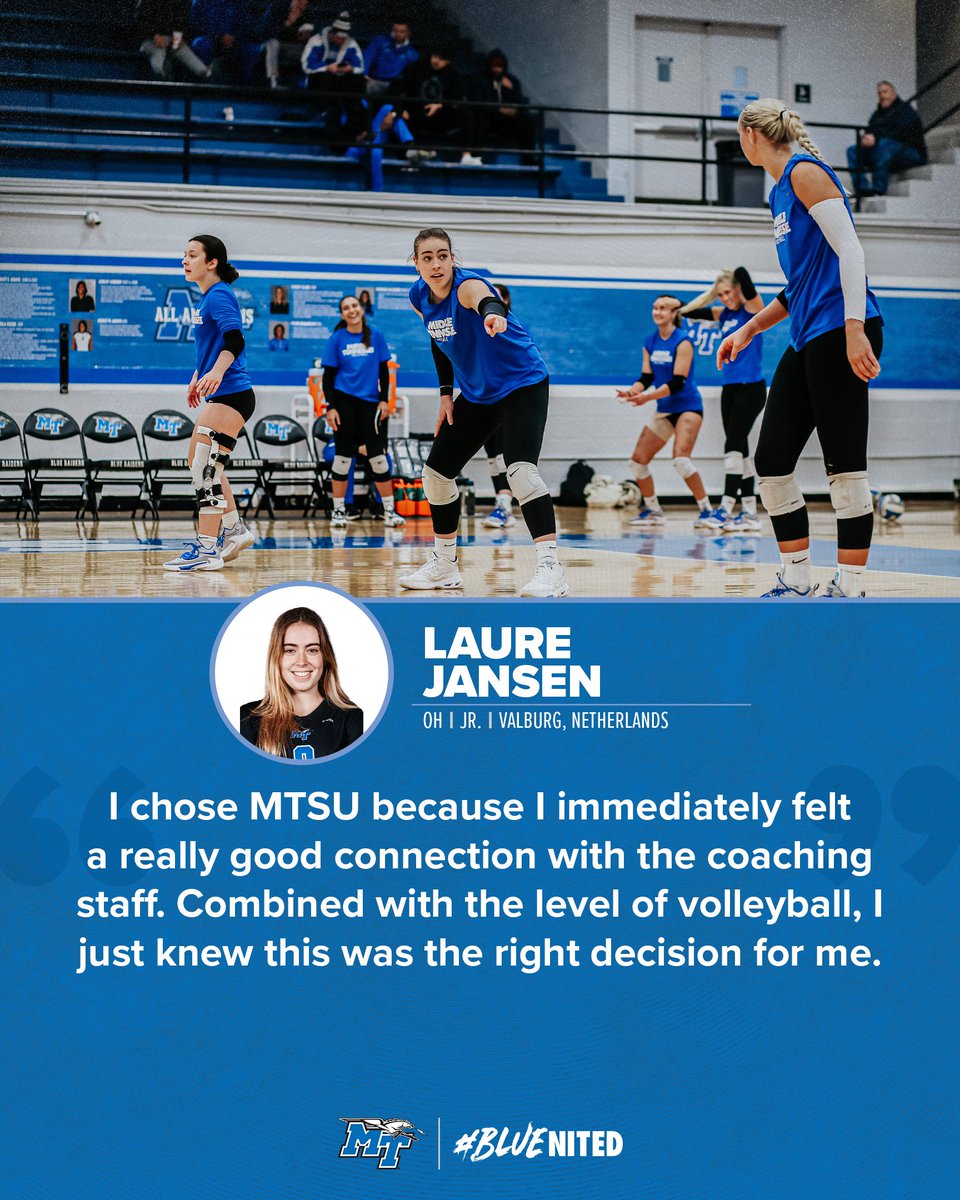 Why Middle Tennessee volleyball?

"I chose MTSU because I immediately felt a really good connection with the coaching staff..."

#BLUEnited