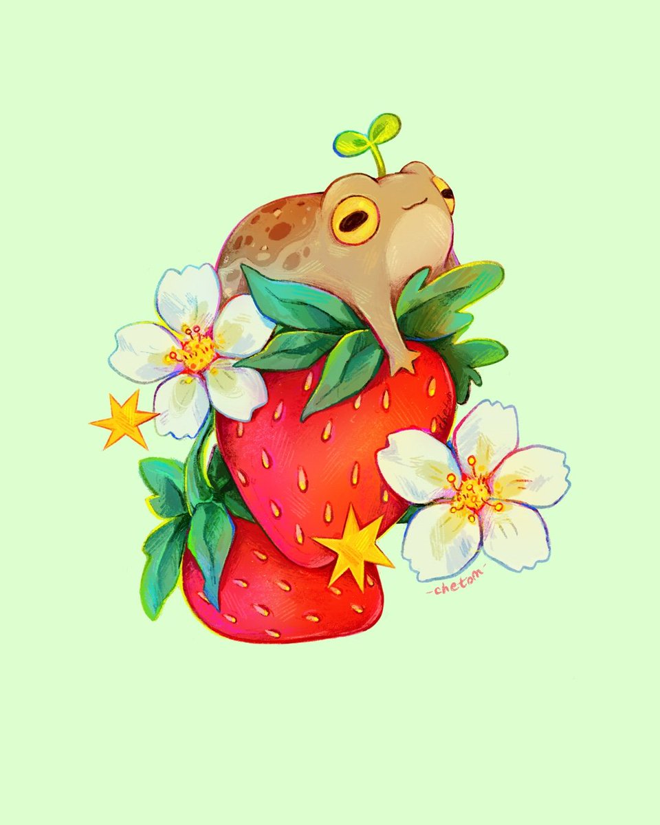 frog friday!! 🌱🍓🐸