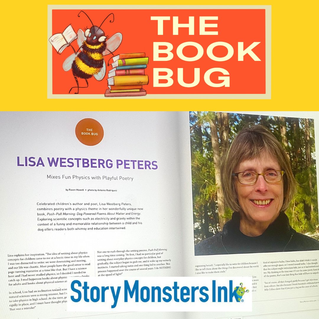 atpearthkeeper's tweet photo. Lisa Westberg Peters on physics in a way kids can understand -AND in a poetry format! Check out the new issue of Story Monsters Ink #thebookbug
#childrensbooks #PictureBooks #poetry #magazine #column #storymonsters #authorinterview #teachers @astrakidsbooks @StoryMonsters https://t.co/j1EYiFfD8K