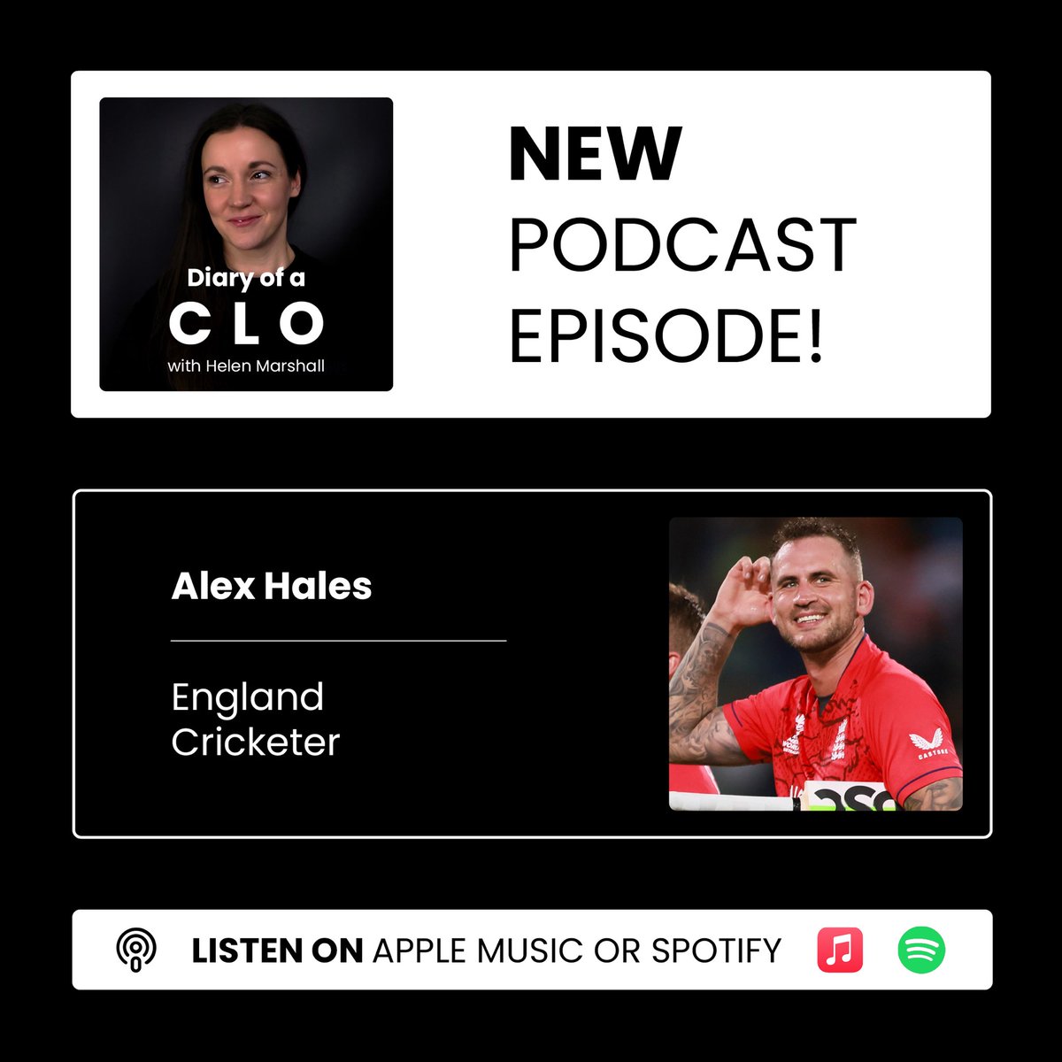 🎧 Diary of a CLO: @AlexHales1 🏏 Alex shares his story of redemption after he was dropped from England's 2019 #cricket World Cup squad, the emotions he went through, and his tips on how you can deal with setbacks in your life. Listen now: open.spotify.com/episode/4CZ4TA…