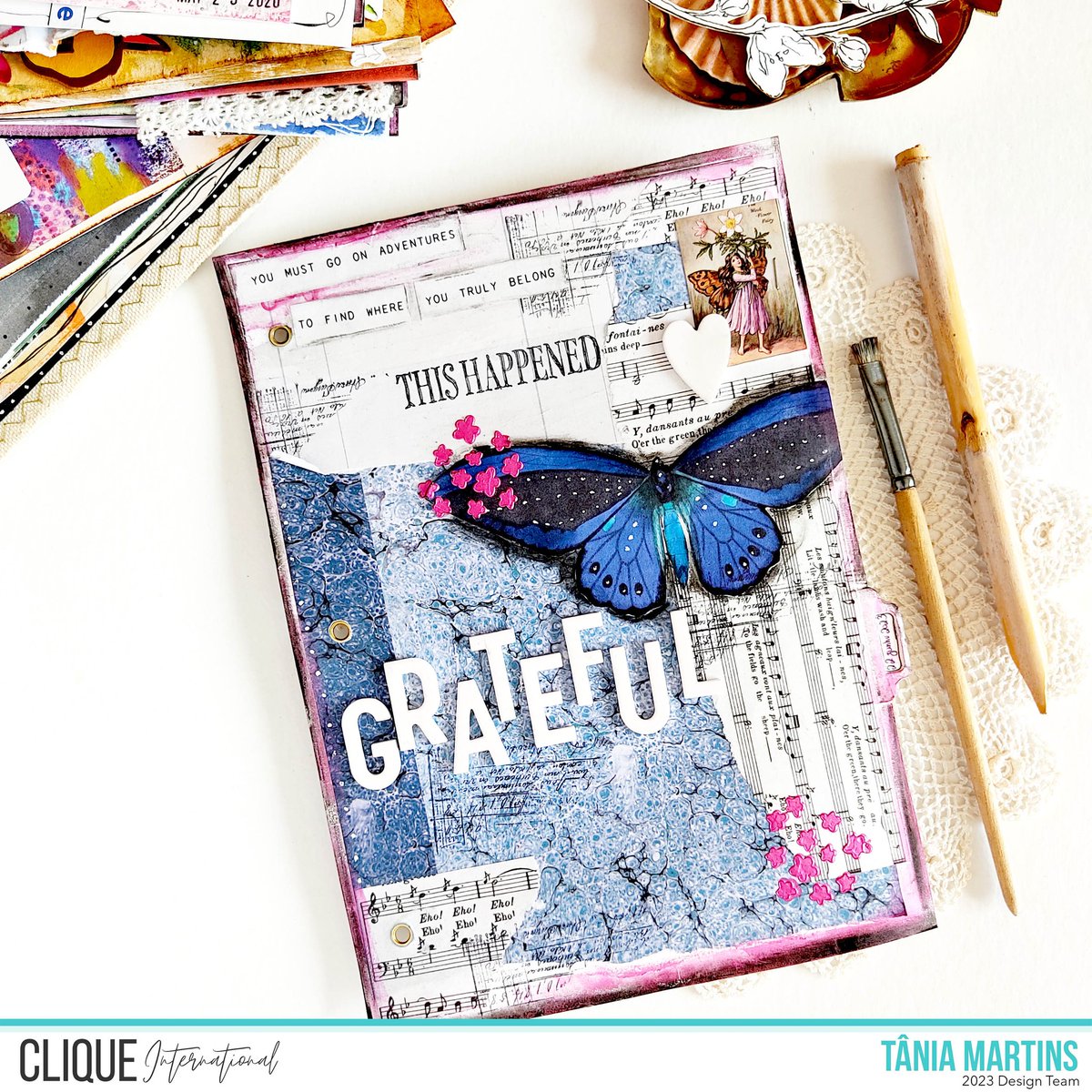 CliqueKits's tweet photo. Grateful!  @bemmequercolorido wrapped up her  "Bad Girls Couture - haute messe art journal" with this gorgeous mixed media cover. 

#cliqueinternational
#scrapbooking
#scrapbookingkit
#scrapbookingkits
#papercrafting
#scrapbookingideas
#memorykeeping
#diecuts
#mixedmediascrapbook https://t.co/8N3w6sfxWq