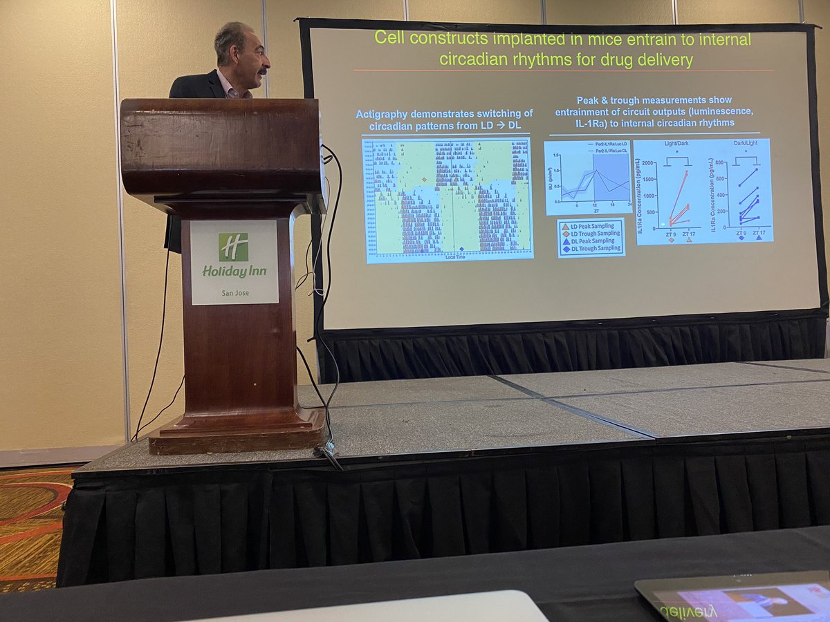MokhtariTahere's tweet photo. Couldn’t ask for a better starting talk on the second day of #mSBW 2023. Totally mind-blown by the fascinating talk by Dr. Farsh Guliak on chronogenetic gene circuits for timed cyclic drug delivery to optimally alleviate chronic inflammation🤯🧠.
#AIChE #SBE https://t.co/OUVKw3yOtT