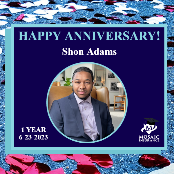 Happy first #MosaicIA Anniversary to our Cannabis Commercial Program Director & Sales Representative, Shon. Have a fun Friday & anniversary weekend!

#TeamMosaic #insurance #anniversary #happyanniversary #celebrate #team #teamwork #workfamily #workfam #flowers #workday #work